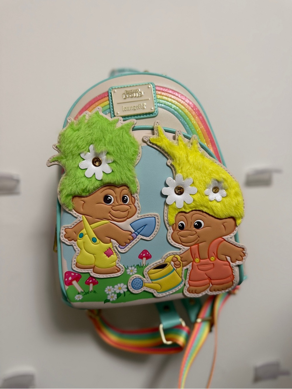 Classic Good Trolls Plush Glitter Loungefly Mini Backpack